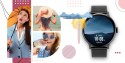 Smartwatch Damski Giewont GW330-3 Czarny-Czarny Pasek Silikonowy + Czarna Bransoleta