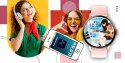 Smartwatch Damski Giewont GW330-4 Różowe Złoto-Czarny Pasek Silikonowy + Czarna Bransoleta
