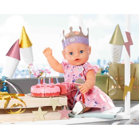 Baby Born Ubranko Zestaw Urodzinowy Suknia Korona Tort Dla Lalki 43 cm