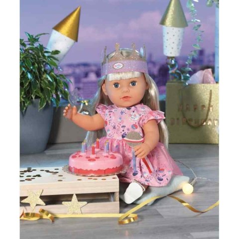 Baby Born Ubranko Zestaw Urodzinowy Suknia Korona Tort Dla Lalki 43 cm