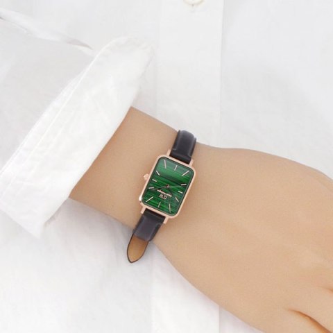 ZEGAREK DAMSKI DANIEL WELLINGTON DW00100439 - Quadro Pressed Sheffield Gold Emerald 32mm + BOX