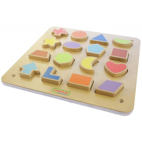Edukacyjna Tablica Drewniana Magnetyczna Nauka Kształtów Sorter Masterkidz