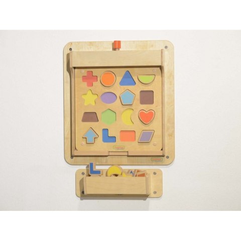 Edukacyjna Tablica Drewniana Magnetyczna Nauka Kształtów Sorter Masterkidz
