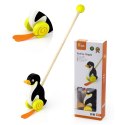 VIGA TOYS Drewniany Pchacz Pingwin Zabawka na Kiju do Pchania na Roczek