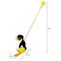 VIGA TOYS Drewniany Pchacz Pingwin Zabawka na Kiju do Pchania na Roczek