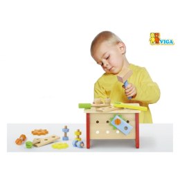 Viga Toys Drewniany Warsztat Majsterkowicza z Narzędziami Edukacyjny