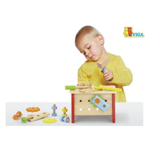 Viga Toys Drewniany Warsztat Majsterkowicza z Narzędziami Edukacyjny