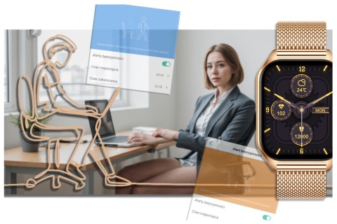 SMARTWATCH UNISEX Rubicon RNCF03 - ROZMOWY BLUETOOTH, ALWAYS ON DISPLAY (sr049f)