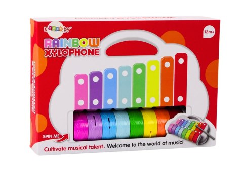 Cymbałki Tęczowe Instrument Dla Dzieci Edukacyjny Interaktywny Kolorowe