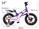 RoyalBaby Rower 14" Space Shuttle + pchacz Rower dziecięcy z kółkami bocznymi RB14-22