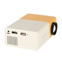 Mini projektor rzutnik przenośny dla dzieci LED TFT LCD 1920x1080 24-60" USB HDMI 12V pomarańczowo-biały