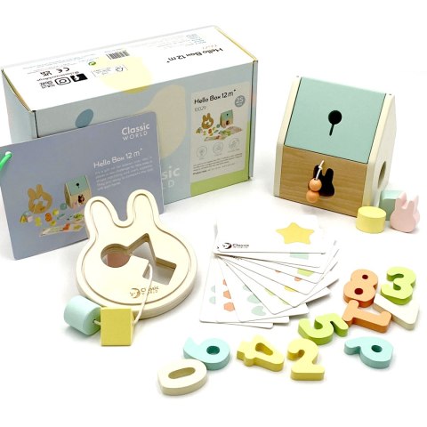 CLASSIC WORLD Pastelowy Zestaw dla Niemowląt Box Pierwsze Zabawki do Nauki 25el.