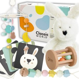 CLASSIC WORLD Prezent dla Niemowlaka Box Baby Shower Gryzak Przytulanka