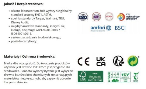 CLASSIC WORLD Drewniane Kręgle Gra dla Dzieci 6 szt. + Piłka