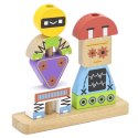 VIGA Drewniana Układanka Montessori Roboty Piramidka Klocki Edukacyjne 8el
