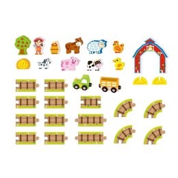 TOOKY TOY Drewniana Farma w Walizce Figurki Pojazdy