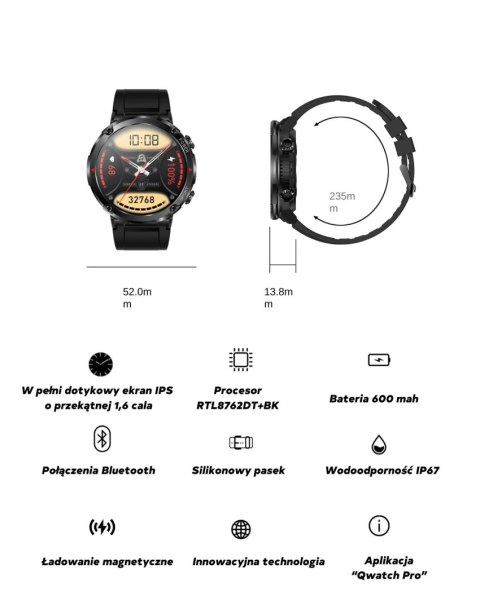 SMARTWATCH MĘSKI GRAVITY GT21-4 - BLUETOOTH CALL, DODATKOWY PASEK (sg025d)