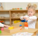 Drewniana Gra Dla Dzieci Kolorowe Klocki i Kubeczki Trójkąty Masterkidz