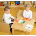 Drewniana Gra Dla Dzieci Kolorowe Klocki i Kubeczki Trójkąty Masterkidz