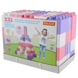 Wader Klocki XXL 45 Elementów + 45 łączników Różowe
