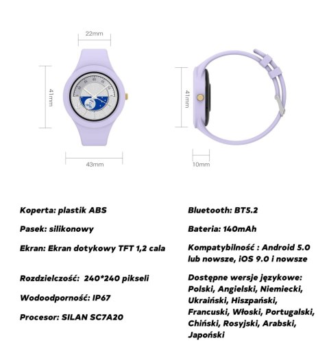 SMARTWATCH DAMSKI GRAVITY GT14-3 - ROZMOWY BLUETOOTH, WŁASNE TARCZE (sg026c)