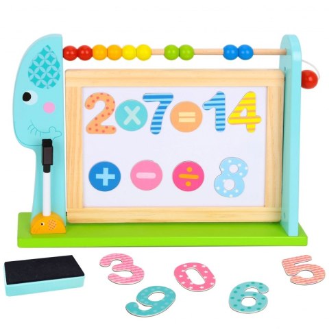 TOOKY TOY Duża Drewniana Tablica Dwustronna Magnetyczna+ Kredowa