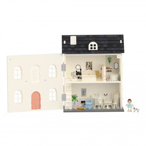 CLASSIC WORLD Drewniany Domek dla Lalek Mebelki Vintage Duży Akcesoria 36el