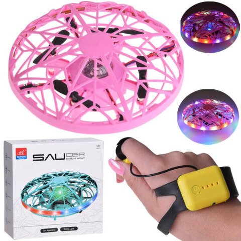 Zdalnie sterowany dron DYSK RC0653 - sterowanie ręką, podświetlenie LED