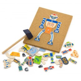VIGA Drewniana Przybijanka Roboty 45 elementów Montessori