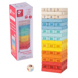 CLASSIC WORLD Drewniana Kolorowa Gra Wieża Deluxe Dżenga