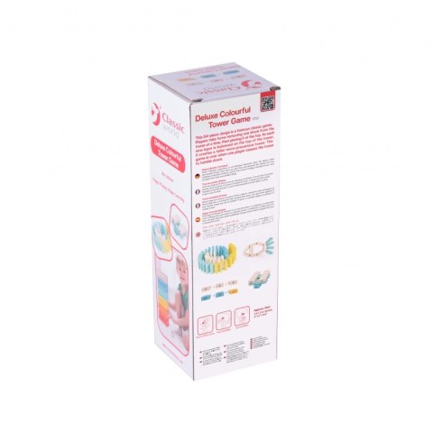 CLASSIC WORLD Drewniana Kolorowa Gra Wieża Deluxe Dżenga