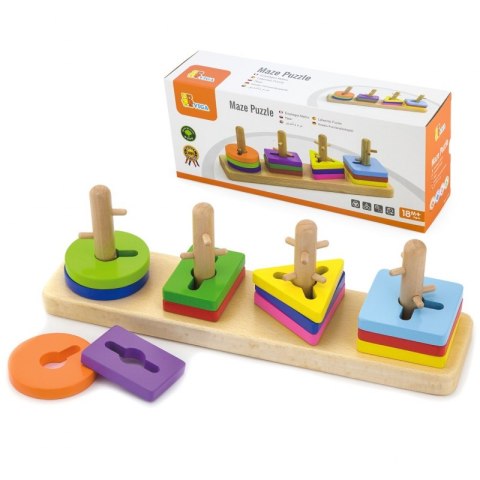 VIGA Drewniany Sorter Kształty Montessori