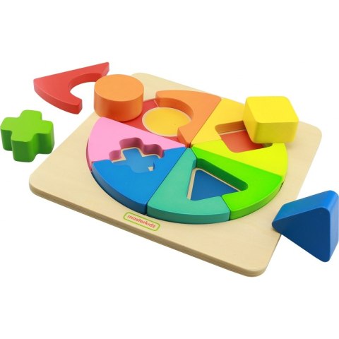 Kolorowa Drewniana Układanka Geometryczna Puzzle Masterkidz