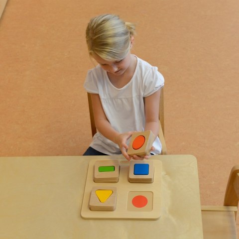 Sensoryczny Sorter Drewniany Kształty i Kolory Masterkidz