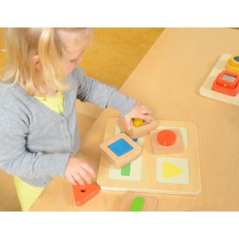 Sensoryczny Sorter Drewniany Kształty i Kolory Masterkidz