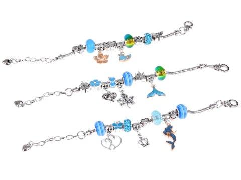 Zestaw do robienia bransoletek KORALIKI zawieszki CHARMS + szkatułka ZA5207