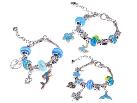 Zestaw do robienia bransoletek KORALIKI zawieszki CHARMS + szkatułka ZA5207