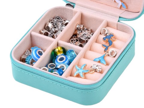 Zestaw do robienia bransoletek KORALIKI zawieszki CHARMS + szkatułka ZA5207