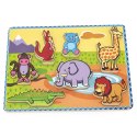 VIGA Grube Puzzle Dzikie Zwierzęta Dopasuj Kształty