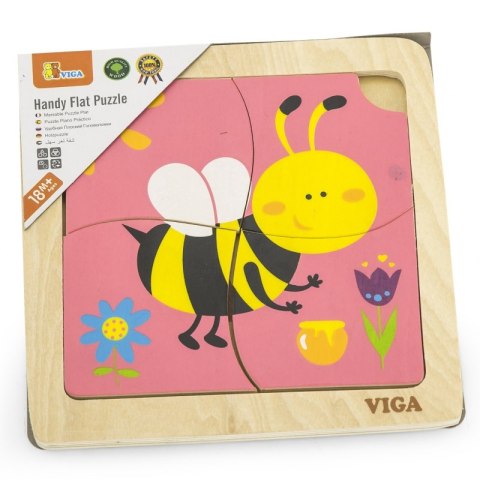 Viga Drewniane Puzzle Pszczoła Układanka Montessori Edukacyjna 18m+ Owad