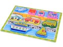 Drewniana układanka puzzle transport pojazdy 9ele dopasuj kształty ZA5257