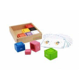 Kolorowe Kubeczki I Klocki Kwadratowe Zabawka Drewniana Sorter Kolorów Masterkidz